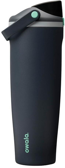 Owala FreeSip Sway 단열 스테인리스 스틸 물병 양방향 빨대 및 버킷 손잡이 여행 학교 및 스포츠용 1.2L(40온스) BPA 프리 누출 방지 데님, 안개가 자욱한 조수