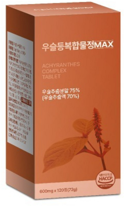 우슬등 복합물정 MAX 관절에좋은영양제 관절연골케어, 3개, 120정