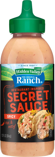 히든 밸리 랜치 드레싱 & 디핑 소스 스파이시 랜치 시크릿 소 히든 밸리 랜치 드레싱 & 디핑 소스 스파이시 랜치 시크릿 소스 버거 토핑 및 드레싱 프리 소스 355밀리리