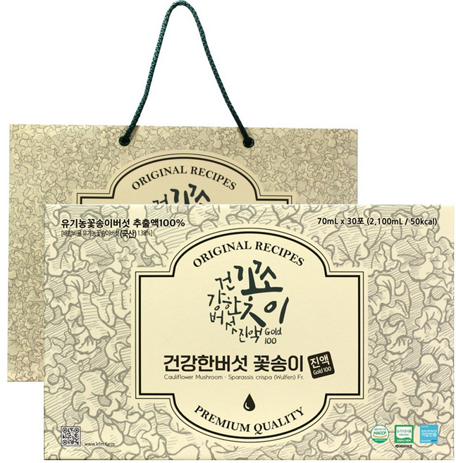 건강한 버섯 꽃송이버섯 진액 베타글루칸 항암 당뇨 면역 건강선물세트, 1세트, 70ml