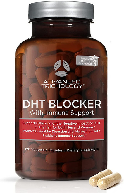 Advanced Trichology 디에이치티 블락 탈모 영양제 120정 DHT Blocker Immune Support Hair Loss Supplements, 1개