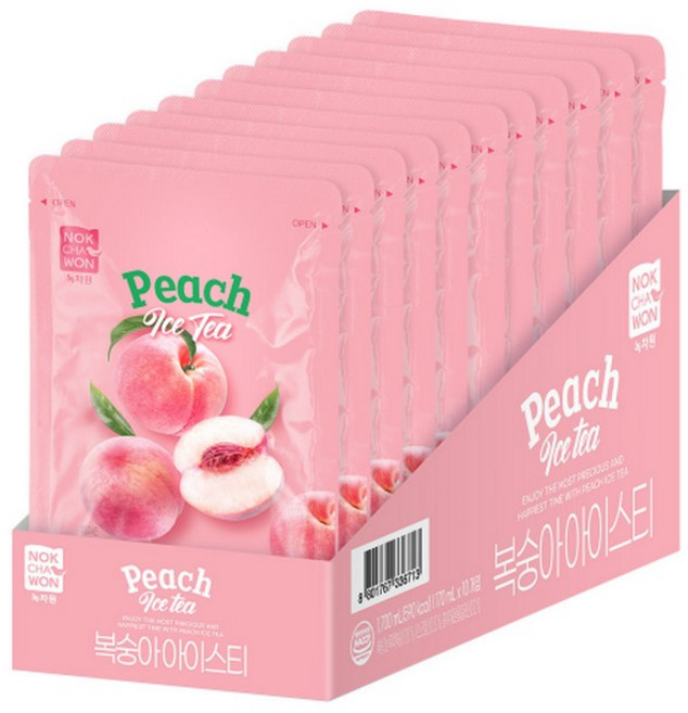 녹차원 복숭아 아이스티음료 170ml 10개입, 10개