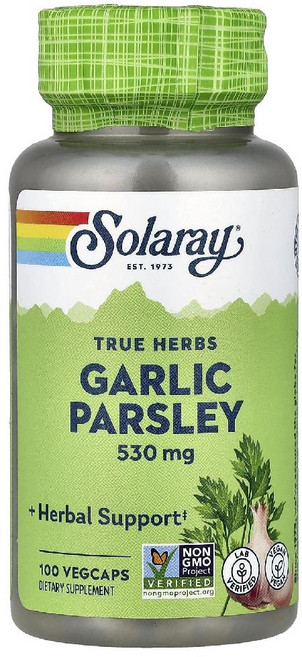 쏠라레이 트루 허브 갈릭 파슬리 530mg 100 베지캡슐, Solaray, True Herbs, 갈릭 파슬리, 5, 2개, 100정