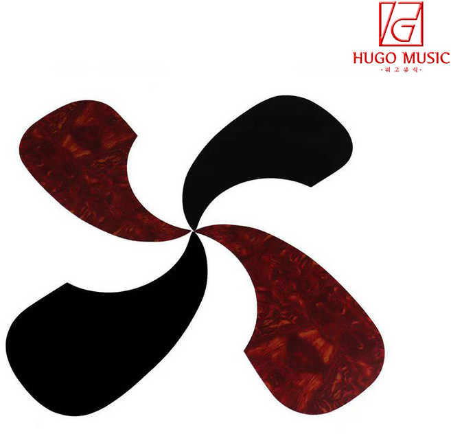 위고뮤직 통기타 픽가드 피크가드 물방울형 41-42인치용, 레드, 1개