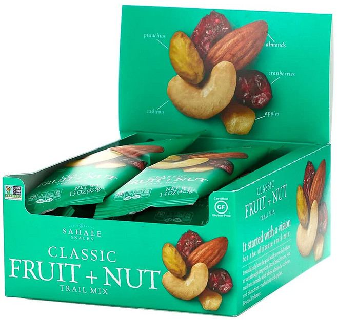 사할레 스낵 클래식 과일 및 견과류 트레일 믹스 1.5온스 Sahale Snacks Classic Fruit and Nut Trail Mix 1.5 Ounces (Pack of, 1개, 42.5g