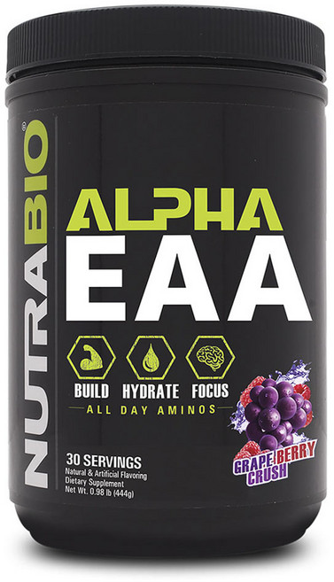Nutrabio Alpha EAA無麩質氨基酸保健粉 葡萄覆盆莓口味, 444g, 1罐