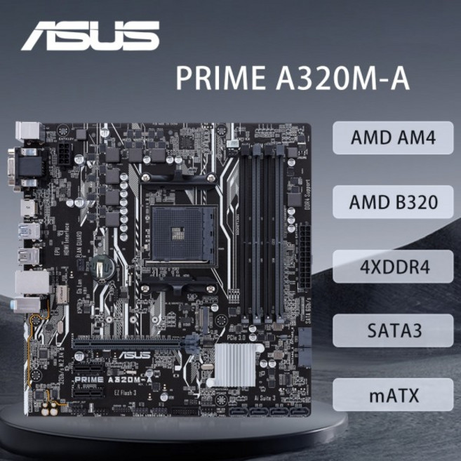 ASUS PRIME A320M-A 메인보드 AMD AM4 지원 R5 5600 3500X R7 5700X 1800X R3 3200G R9 5950X CPU 4xDDR4 1