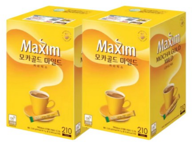 맥심 모카골드 마일드 커피믹스, 12g, 210개입, 2박스