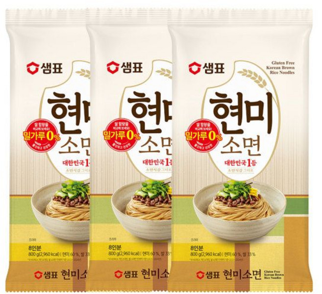 샘표 현미쌀소면, 800g, 3개