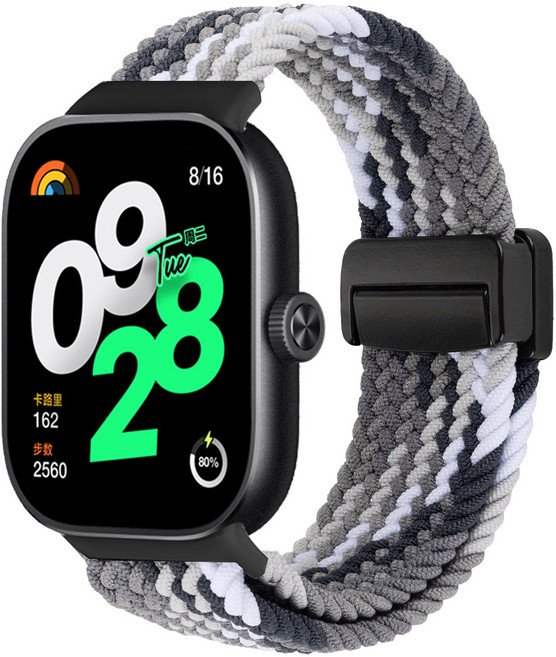 샤오미 워치 8 프로 9 프로 홍미 워치 4 5 6 호환 마그네틱 브레이디드 스트랩, 9#글리터 블랙, 1개