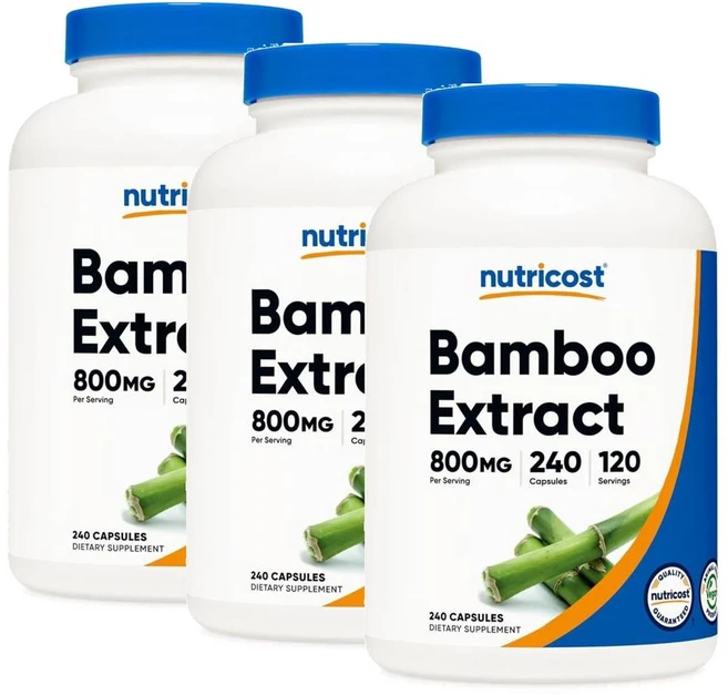 뉴트리코스트 뱀부 대나무 추출물 800mg 캡슐 Nutricost Bamboo Extract, 240정, 3개 - 쿠팡