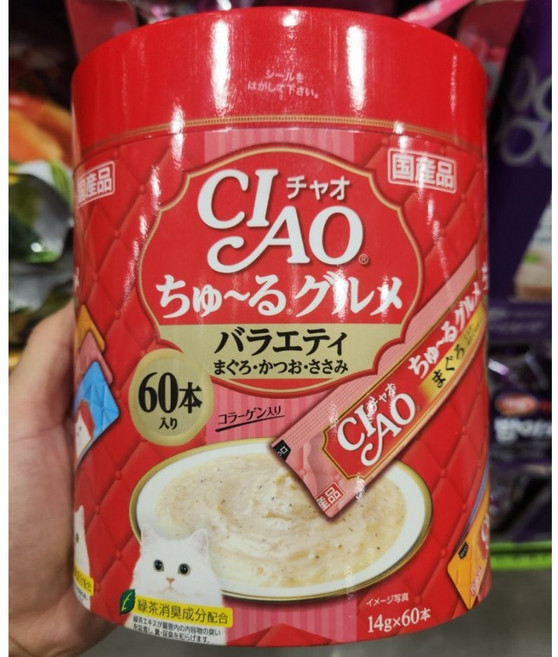 챠오츄르 고양이 구루메 버라이어티 간식 60p, 혼합맛(참치/가다랑어/닭가슴살), 840g, 1개
