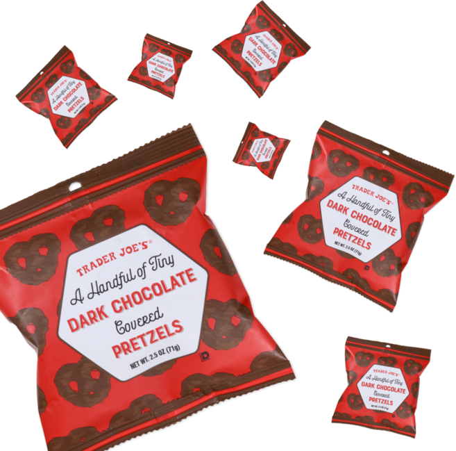 트레이더조 핸드플 오브 타이니 다크 초콜릿 미니 프레첼, 7개, 71g