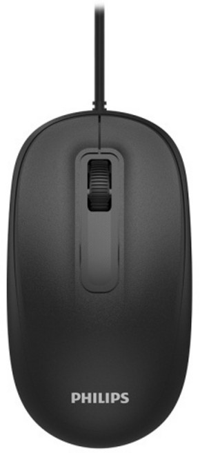 필립스 USB 저소음 양손형 유선마우스 1200dPi SPK7238 SPK7238, 블랙