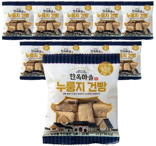 풍성한 우리쌀 우리밀로만든 누룽지 건빵 과자, 10개, 25g
