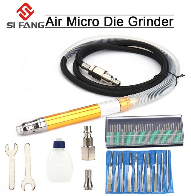 3mm 2.38mm 에어 펜슬 다이 그라인더 마이크로 공압 키트 공기 압력 폴란드어 조각 Dremel 도구, [02] Air Die Grinder Set