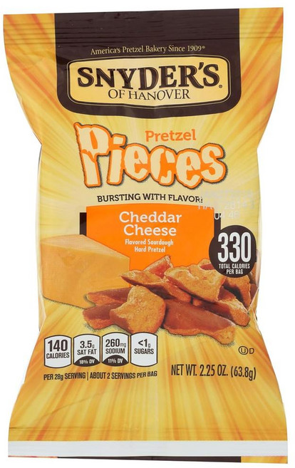 스나이더스 오브 하노버 프레첼 피스 체다 치즈, 12개, 64g
