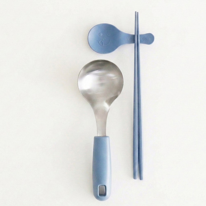 꿈꾸는키친 컬러핏 마라탕 수저세트, 1세트, 숟가락+수저받침+젓가락, 다크블루