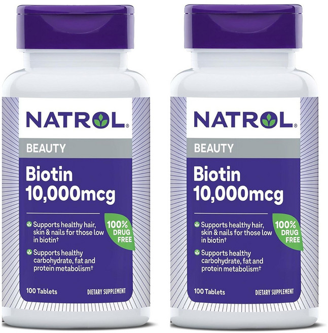 NATROL 納妥 Beauty生物素錠 10000mcg, 100顆, 2罐