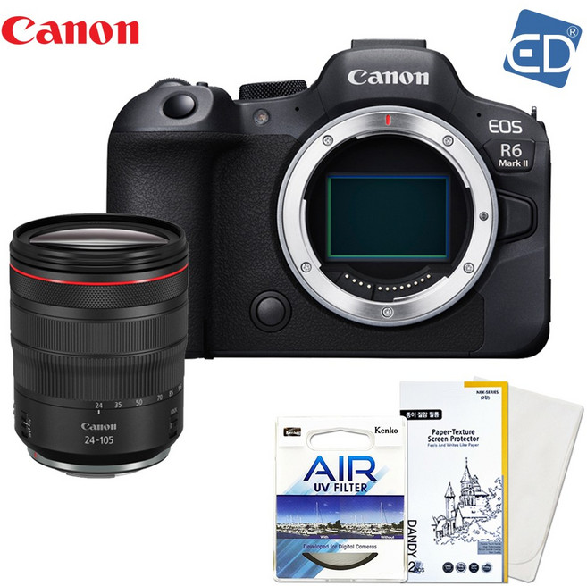 [캐논 정품] EOS R6 Mark II /RF 24-105mm F4 L IS USM KIT+켄코필터+액정필름+포켓융/ED, EOS R6 Mark II/RF 24-105mm USM