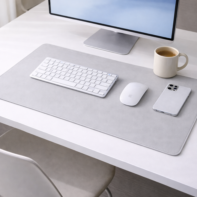 루이자몰 데스크 매트 마우스 장패드, 1개, 라이트 그레이 XL (120*60cm)