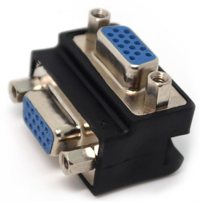 VGA D-SUB 15PIN 90度 母對母轉接頭