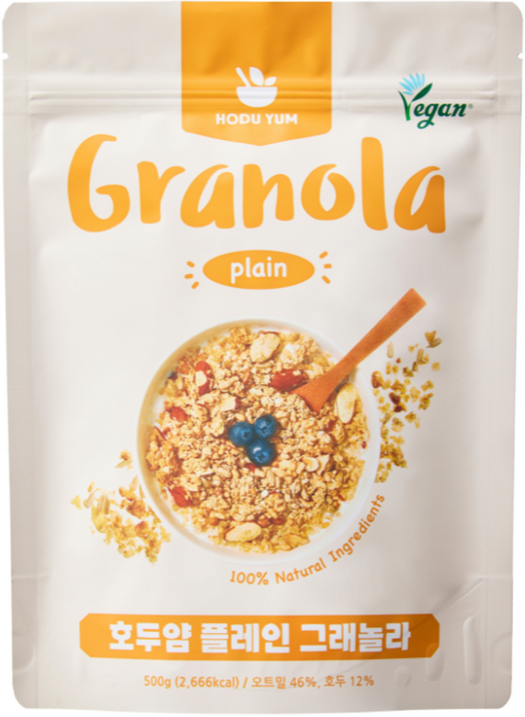 호두얌 수제 그래놀라 플레인, 500g, 2개
