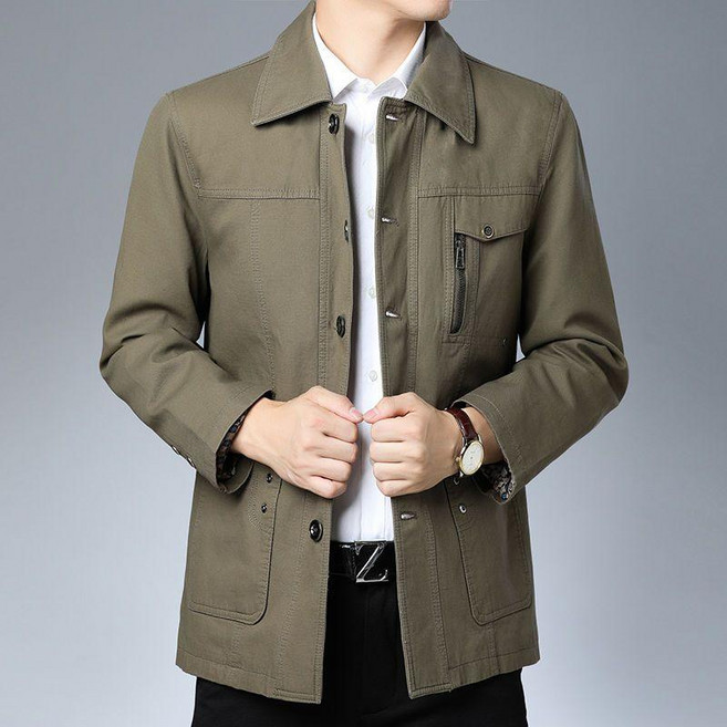 COSYEVNO 중년 남성 자켓 슬림핏 비즈니스 캐주얼 아빠 코트 JACKET