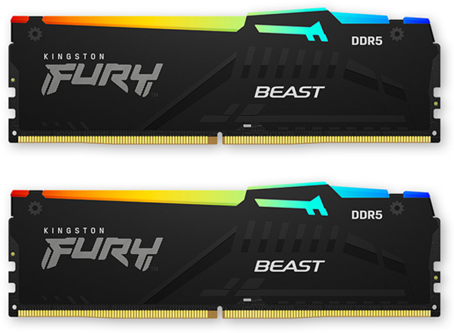[공식수입사] Kingston DDR5-6000 CL30 FURY Beast RGB 블랙 패키지 (32GB(16Gx2)) 코잇