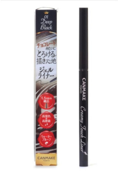 캔메이크 크리미 터치라이너 워터프루프 번지지않는 아이라이너 01 딥 블랙, 1개