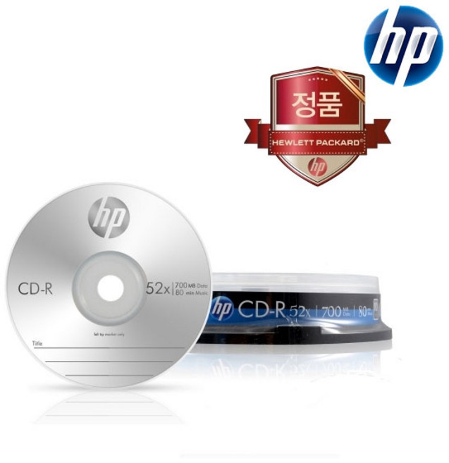 HP CD-R 52X 700MB 80min 10P 공CD, 1개