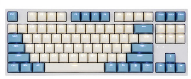 유선 기계식 키보드 CK87 LED 저소음 갈축 (블랙), 크림블루, 청축, 텐키리스
