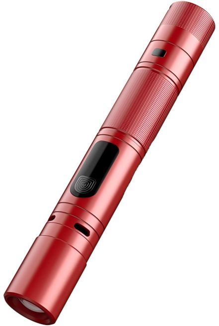 레몬 전기충격기 손전등 호신용 셀프디펜스 여성용 강력 라이트 충전식 미니 캠핑 경보기능, 레드