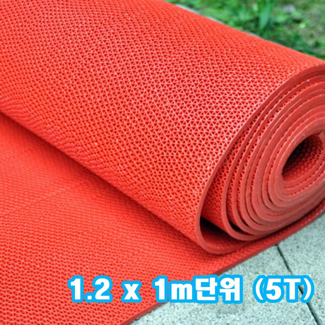 수영장 목욕탕 현관 바닥깔개 미끄럼방지 맘보 레인 매트, 레드, 1개