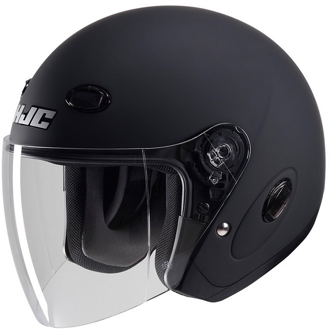 HJC 홍진헬멧 CL-33 + 헬멧 클리너 오토바이 헬멧 오픈페이스 바이크 스쿠터, 무광블랙