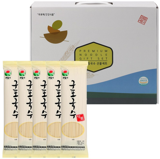 해돋이 구포국수 5P선물세트(일반소면 250g x 5개), 5개