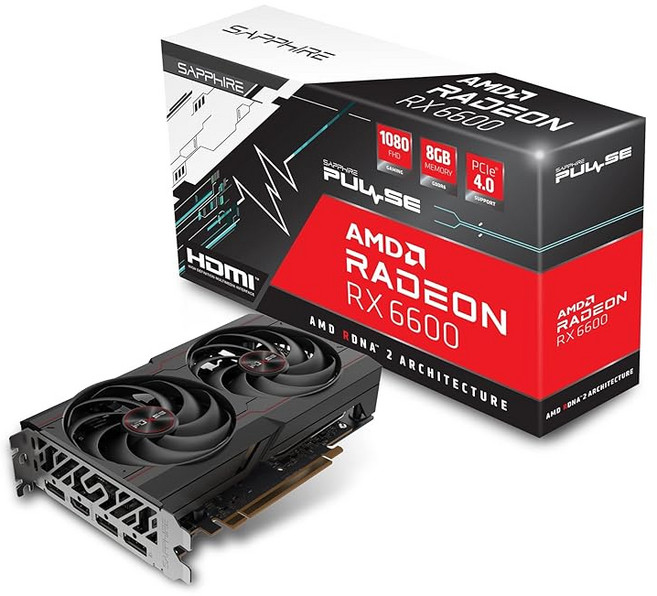 Sapphire PULSE Radeon RX 6600 8GB 그래픽 보드 11310-01-20G VD7869, 상세페이지 참조