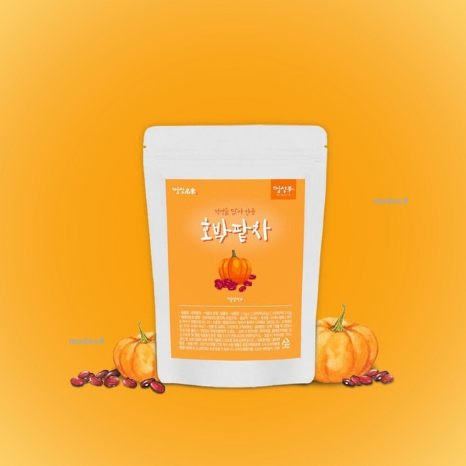호박팥차 호박차 늙은호박차 팥차 호박 팥 우엉 물 티 티백 여우티 건호박 말린호박 분말 가루 산후 임산부 식이섬유 국산, 100개, 1개