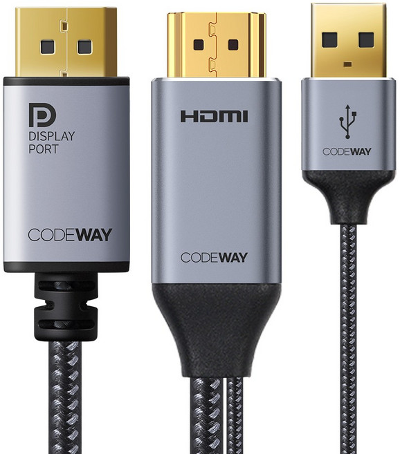 코드웨이 4K@60Hz UHD HDMI 2.0 to DP 1.2, 1.5m, 1개