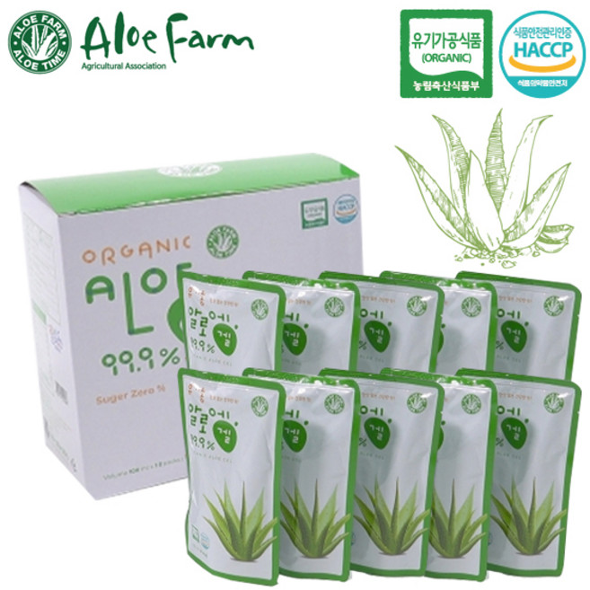거제알로에팜 유기농 알로에겔99.9% (100ml), 10개, 100ml