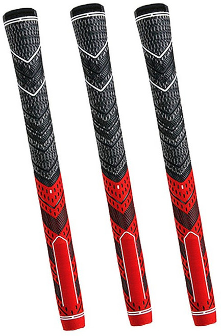 WIZMAX 두꺼운 반실골프그립 3개 69g 60라운드 아이언 드라이버 우드용 라운드형 논슬립 미드사이즈, 레드3개