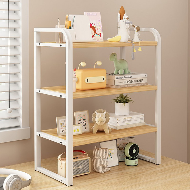 베랄룰 다용도 책상 정리 공간 높이 조절 가능 주방 수납 스탠드 선반 길이 50cm, 화이트원목, 1개