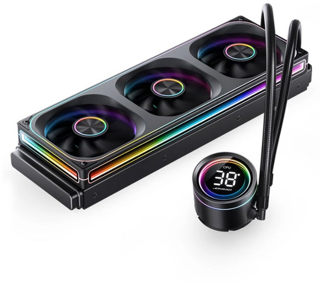 Jonsbo TH-360 AIO CPU 액체 냉각 통합 수냉식 라디에이터 TH-240 PC 워터 쿨러 LGA1700 1851 1200 115X AM, TH 360 Bla, 1개
