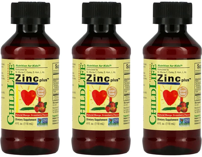 차일드라이프 3개X Essentials Zinc Plus 망고 딸기 맛 118ml(4fl oz), 118ml, 3개 - 쿠팡