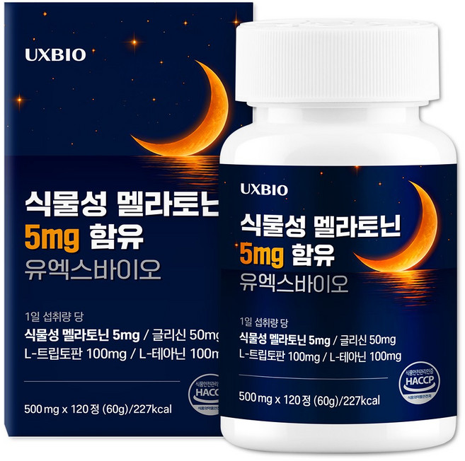 식물성 멜라토닌 5mg 함유 유엑스바이오, 1개, 120정