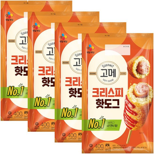 CJ제일제당 고메 크리스피 핫도그, 400g, 4개