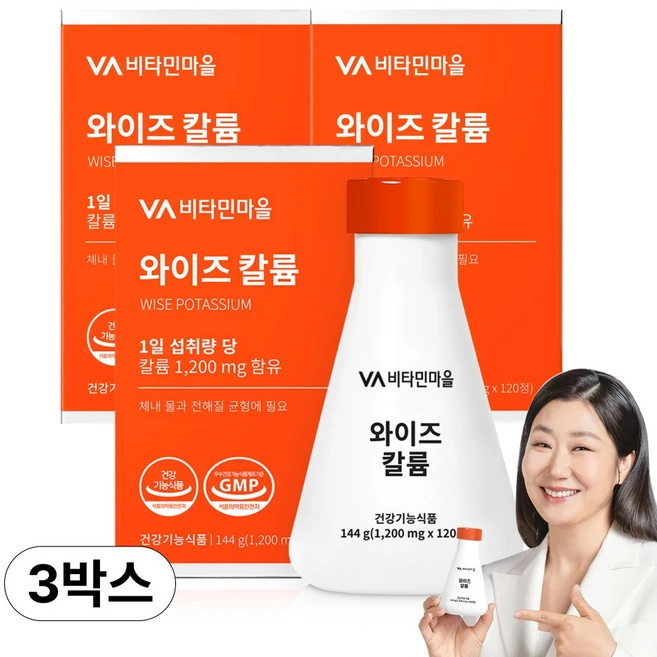비타민마을 와이즈 칼륨, 120정, 3개 - 쿠팡