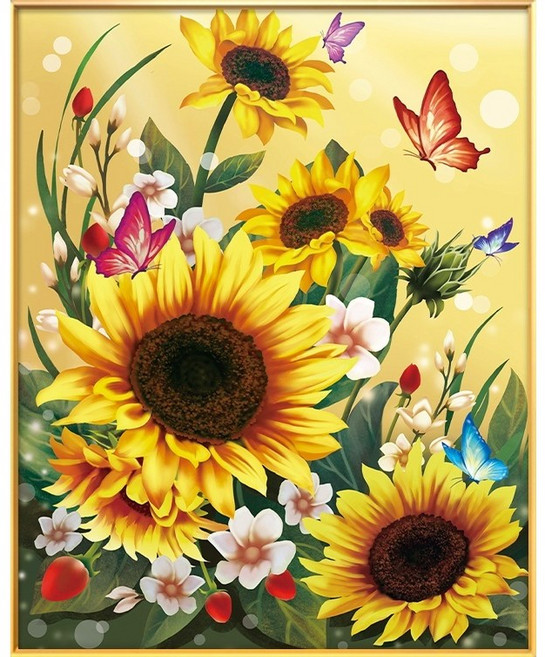 씨엘 보석십자수 개인소장용(작품용) 집들이 고급선물 격이 다른 원터치 프리미엄액자 40*50cm 부엉이 해바라기, KS005-가화만사성, 1개