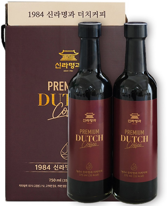 1984 신라명과 더치커피 콜드브루 원액 커피 선물세트(유리병), 1개, 2개입, 375ml