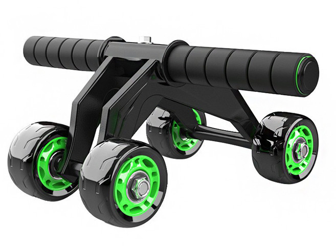 4휠 4베어링 홈트 AB슬라이드 복근 코어 운동 매트 포함, 그린